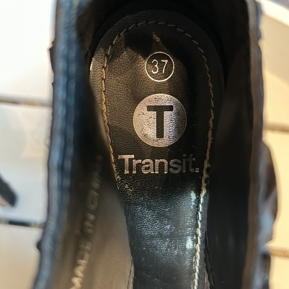 TRANSIT black satin floral embellished heels size 37 - Picture 5 of 10